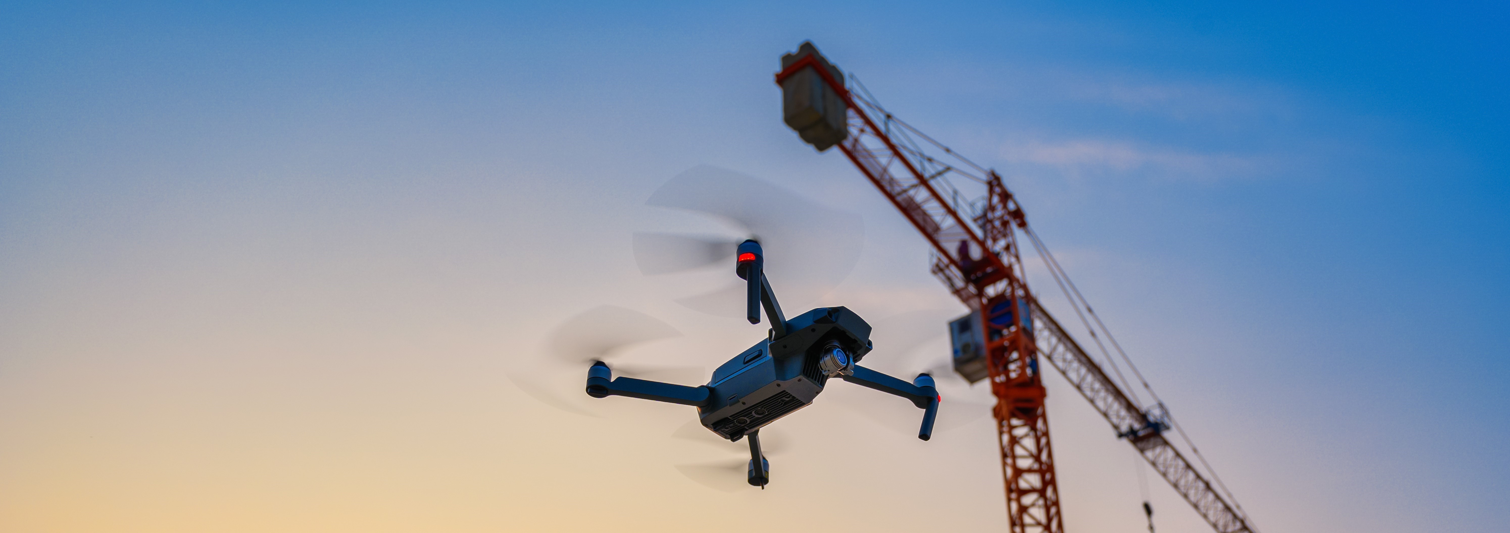 A drone flies in the nature A drone flies in the nature