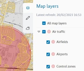 'Map layers' menu