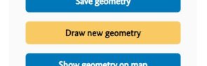 "Draw new geometry" button in the "Geometry" menu Schalter "Neue Geometrie zeichnen" und Schalter "Geometrie auf Karte anzeigen" im Menü Geometrie